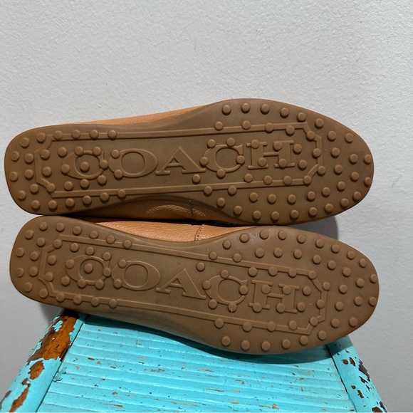 Coach Fredica Pebble Leather Loafers Cognac Size 6B - Picture 7 of 13